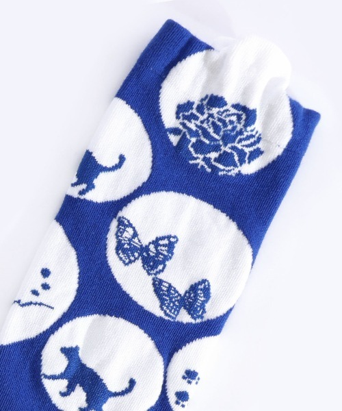 ScoLar（スカラー）の「88L18809：突起付きドット柄ソックス（ソックス/靴下・レディース・ベージュ/ブルー・FREE）」の9枚目の写真