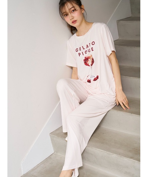 接触冷感　coolレーヨンデザートロゴTシャツ&ロングパンツ 接触冷感】COOLレーヨンデザートロゴロングパンツ｜ジェラート