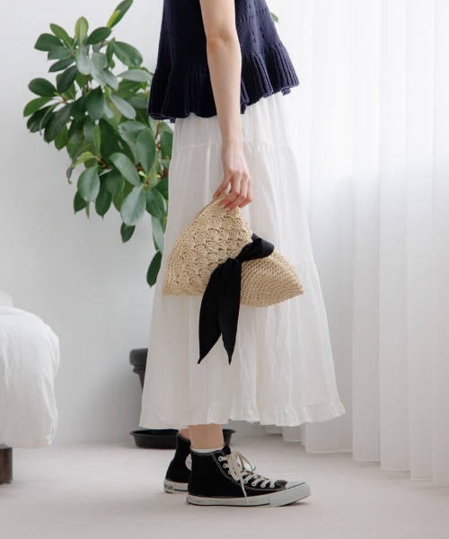 flower（フラワー）の「フリルティアードスカート（スカート・レディース・ブラック/ホワイト・FREE）」の4枚目の写真