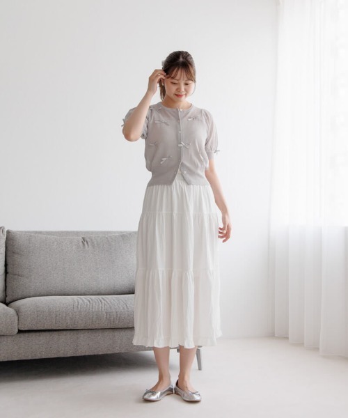 flower（フラワー）の「フリルティアードスカート（スカート・レディース・ブラック/ホワイト・FREE）」の12枚目の写真