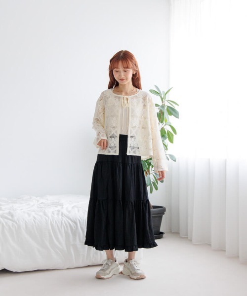 flower（フラワー）の「フリルティアードスカート（スカート・レディース・ブラック/ホワイト・FREE）」の16枚目の写真