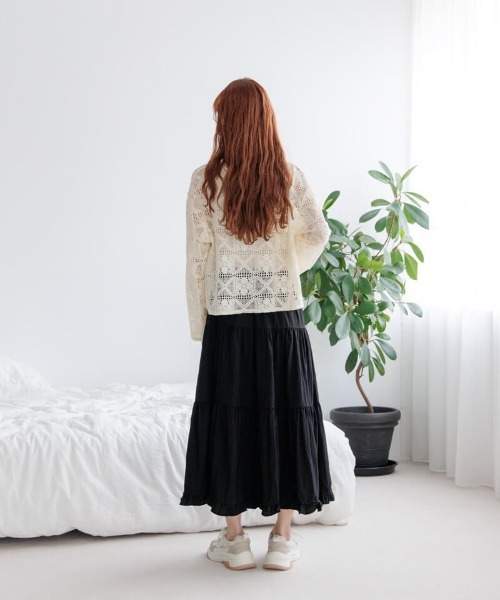 flower（フラワー）の「フリルティアードスカート（スカート・レディース・ブラック/ホワイト・FREE）」の18枚目の写真