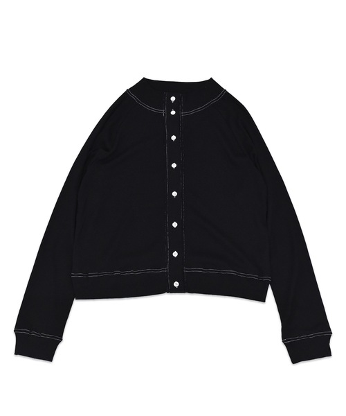 sneeuw（スニュウ）の「ハイネック2wayカーディガン（カーディガン/ボレロ・レディース・ブラック/ホワイト・ONESIZE）」の8枚目の写真