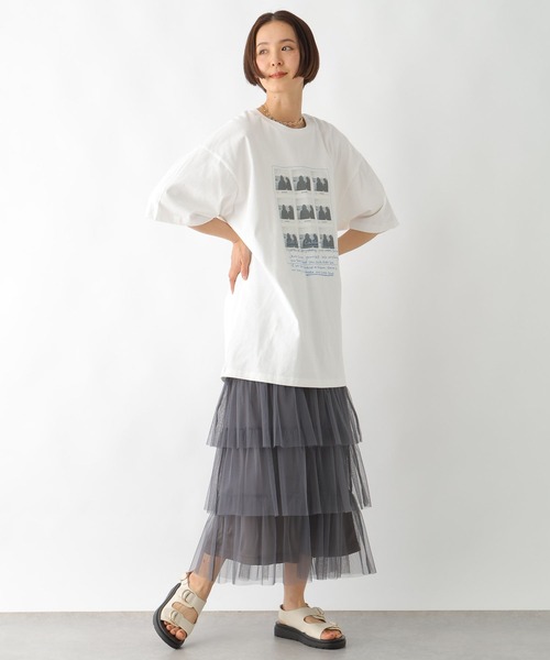 LEPSIM（レプシィム）の「ピグメントロゴBIGT　327497（Tシャツ/カットソー・レディース・パープル/グレー/ホワイト・FREE）」の8枚目の写真