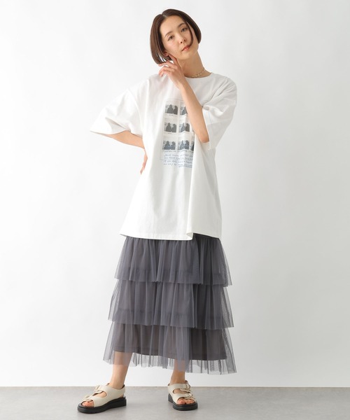 LEPSIM（レプシィム）の「ピグメントロゴBIGT　327497（Tシャツ/カットソー・レディース・パープル/グレー/ホワイト・FREE）」の9枚目の写真