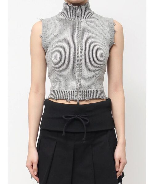 EMODA（エモダ）の「プレーティングクラッシュリブニットタンクトップ（タンクトップ・レディース・ブラウン/ライム/グレー/ブラック・FREE）」の18枚目の写真