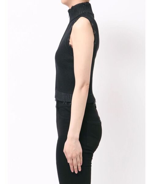 EMODA（エモダ）の「プレーティングクラッシュリブニットタンクトップ（タンクトップ・レディース・ブラウン/ライム/グレー/ブラック・FREE）」の5枚目の写真