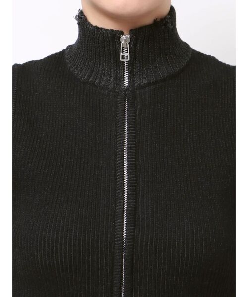 EMODA（エモダ）の「プレーティングクラッシュリブニットタンクトップ（タンクトップ・レディース・ブラウン/ライム/グレー/ブラック・FREE）」の7枚目の写真