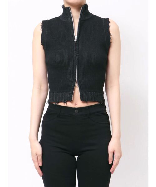 EMODA（エモダ）の「プレーティングクラッシュリブニットタンクトップ（タンクトップ・レディース・ブラウン/ライム/グレー/ブラック・FREE）」の11枚目の写真