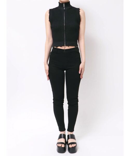 EMODA（エモダ）の「プレーティングクラッシュリブニットタンクトップ（タンクトップ・レディース・ブラウン/ライム/グレー/ブラック・FREE）」の12枚目の写真