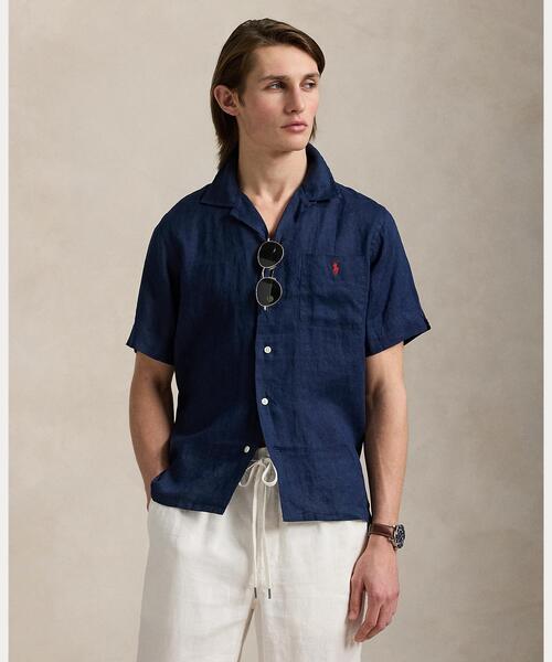 RALPH LAUREN リネン キャンプシャツ 未使用品 クラシック フィット リネン キャンプ シャツ（シャツ/ブラウス