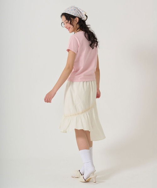 TINA:JOJUN(ティーナジョジュン)の「切替 ギャザースカート TINA:JOJUN(スカート・レディース・クリーム/ベビーピンク・M)」の7枚目の写真