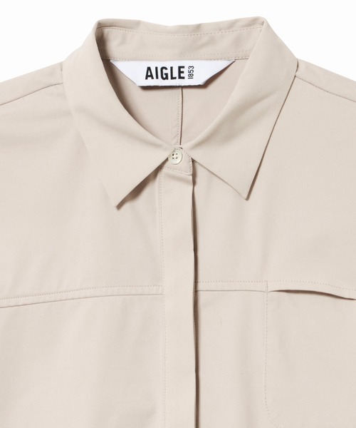 AIGLE(エーグル)の「UVカット 吸水速乾 オーバーサイズ半袖シャツ(シャツ/ブラウス・レディース・オフホワイト/ホワイト・38/36/40)」の17枚目の写真