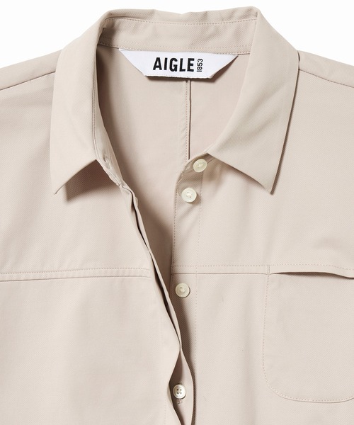 AIGLE(エーグル)の「UVカット 吸水速乾 オーバーサイズ半袖シャツ(シャツ/ブラウス・レディース・オフホワイト/ホワイト・38/36/40)」の18枚目の写真