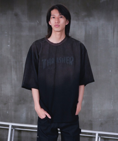 THRASHER（スラッシャー）の「S/S FADE T-SHIRTS / THRASHERスラッシャーフェード半袖T-シャツヴィンテージライクブランドロゴプリント（Tシャツ/カットソー・メンズ・ブラウン/ブラック・MEDIUM/LARGE/X-LARGE）」の9枚目の写真