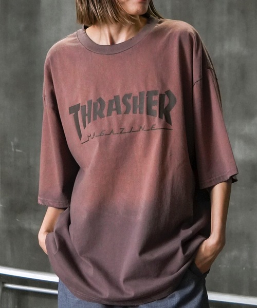 THRASHER（スラッシャー）の「S/S FADE T-SHIRTS / THRASHERスラッシャーフェード半袖T-シャツヴィンテージライクブランドロゴプリント（Tシャツ/カットソー・メンズ・ブラウン/ブラック・MEDIUM/LARGE/X-LARGE）」の6枚目の写真