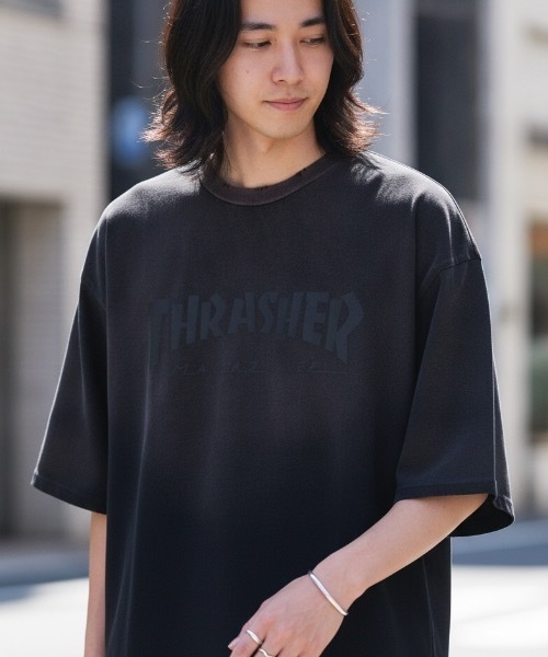 THRASHER（スラッシャー）の「S/S FADE T-SHIRTS / THRASHERスラッシャーフェード半袖T-シャツヴィンテージライクブランドロゴプリント（Tシャツ/カットソー・メンズ・ブラウン/ブラック・MEDIUM/LARGE/X-LARGE）」の3枚目の写真