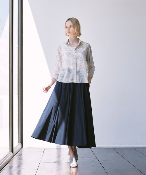 MACKINTOSH LONDON（マッキントッシュ ロンドン）の「コットンナイロンストレッチスカート（スカート・レディース・ライトブルー/ブラウン系その他5/ネイビー・36/38）」の5枚目の写真