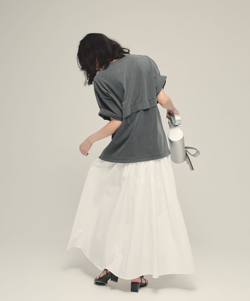eL(エル)の「【eL】Layered Tee SS/459633(Tシャツ/カットソー・レディース・ブルー/スミクロ・FREE)」の5枚目の写真