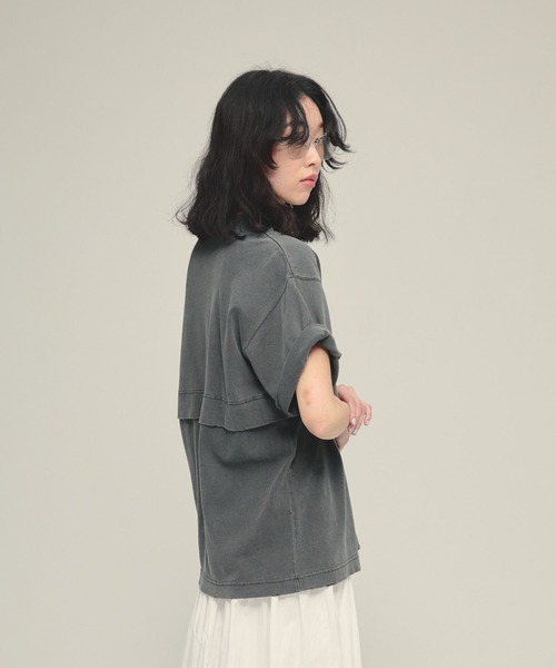 eL(エル)の「【eL】Layered Tee SS/459633(Tシャツ/カットソー・レディース・ブルー/スミクロ・FREE)」の7枚目の写真