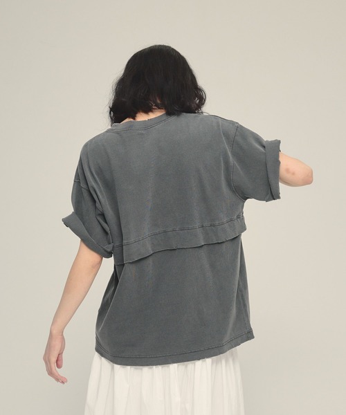 eL(エル)の「【eL】Layered Tee SS/459633(Tシャツ/カットソー・レディース・ブルー/スミクロ・FREE)」の8枚目の写真