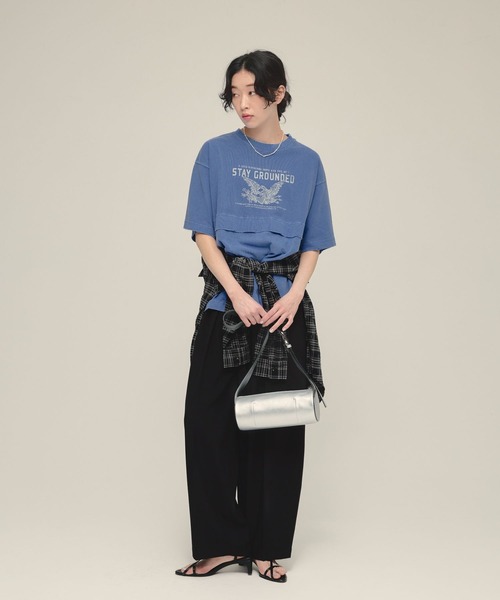 eL(エル)の「【eL】Layered Tee SS/459633(Tシャツ/カットソー・レディース・ブルー/スミクロ・FREE)」の9枚目の写真