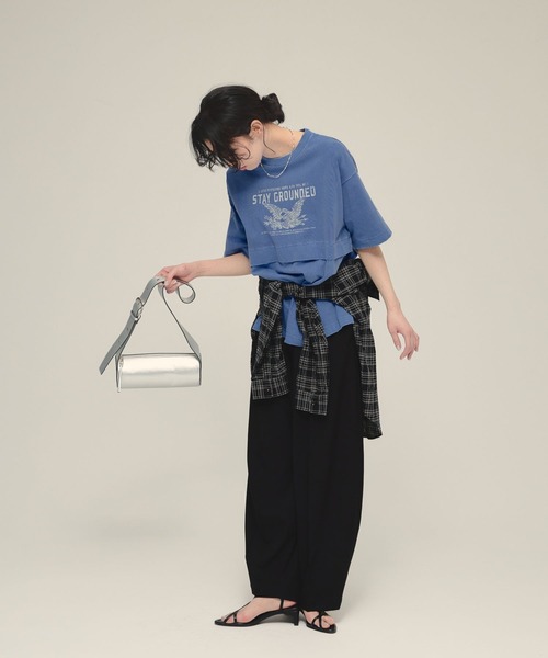 eL(エル)の「【eL】Layered Tee SS/459633(Tシャツ/カットソー・レディース・ブルー/スミクロ・FREE)」の11枚目の写真