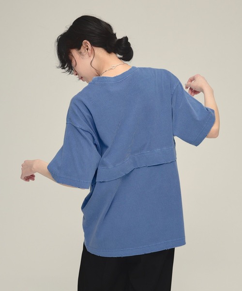 eL(エル)の「【eL】Layered Tee SS/459633(Tシャツ/カットソー・レディース・ブルー/スミクロ・FREE)」の13枚目の写真