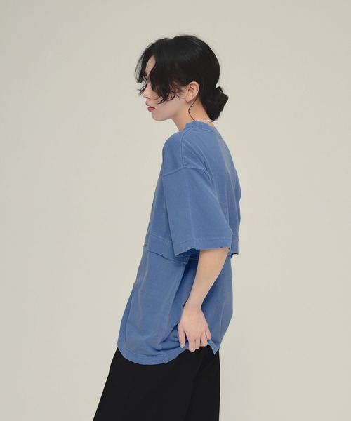 eL(エル)の「【eL】Layered Tee SS/459633(Tシャツ/カットソー・レディース・ブルー/スミクロ・FREE)」の14枚目の写真