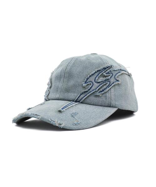 SHORT ROUND（ショートラウンド）の「SHORT ROUND/トライバルダメージキャップ（キャップ・メンズ・ブラック/スカイブルー・FREE）」の6枚目の写真