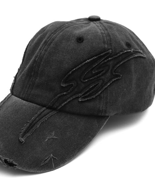 SHORT ROUND（ショートラウンド）の「SHORT ROUND/トライバルダメージキャップ（キャップ・メンズ・ブラック/スカイブルー・FREE）」の4枚目の写真