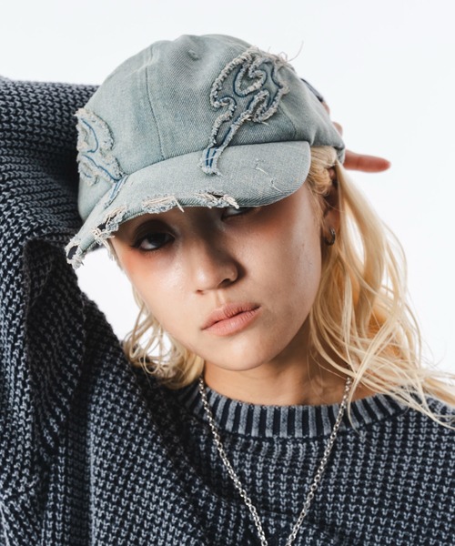 SHORT ROUND（ショートラウンド）の「SHORT ROUND/トライバルダメージキャップ（キャップ・メンズ・ブラック/スカイブルー・FREE）」の15枚目の写真