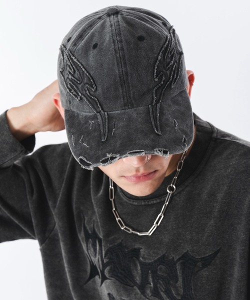 SHORT ROUND（ショートラウンド）の「SHORT ROUND/トライバルダメージキャップ（キャップ・メンズ・ブラック/スカイブルー・FREE）」の13枚目の写真