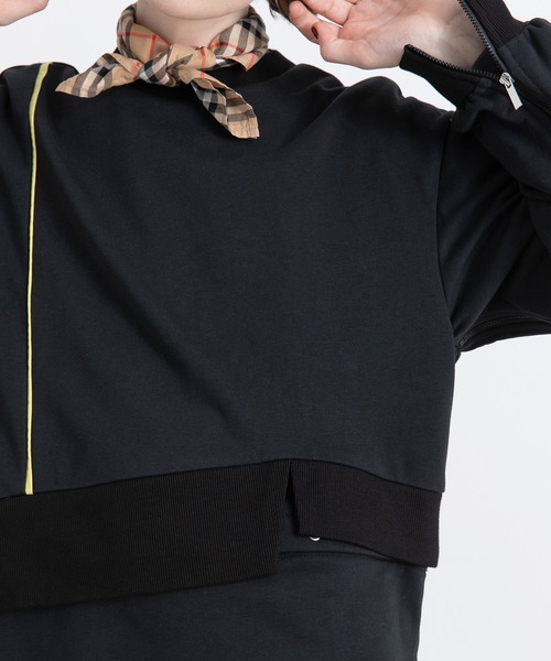 AULA AILA（アウラアイラ）の「2WAYパイピングプルオーバー（スウェット・レディース・ブラック/オフホワイト/ブルー・0）」の20枚目の写真