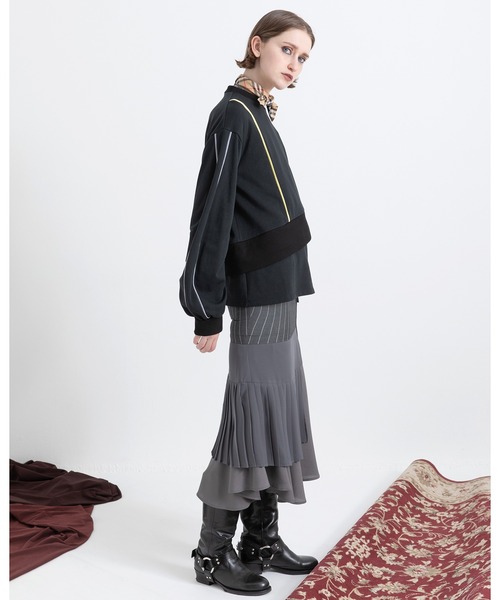 AULA AILA（アウラアイラ）の「2WAYパイピングプルオーバー（スウェット・レディース・ブラック/オフホワイト/ブルー・0）」の17枚目の写真