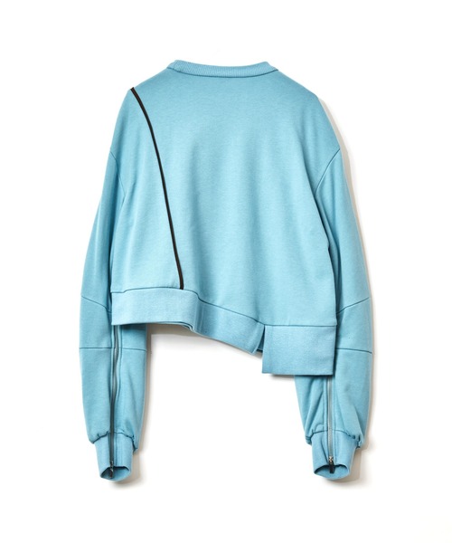 AULA AILA（アウラアイラ）の「2WAYパイピングプルオーバー（スウェット・レディース・ブラック/オフホワイト/ブルー・0）」の8枚目の写真