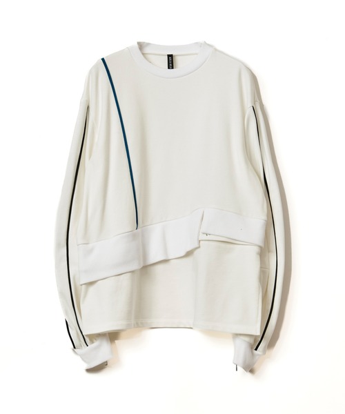 AULA AILA（アウラアイラ）の「2WAYパイピングプルオーバー（スウェット・レディース・ブラック/オフホワイト/ブルー・0）」の7枚目の写真