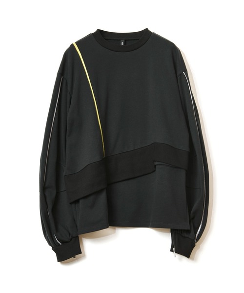 AULA AILA（アウラアイラ）の「2WAYパイピングプルオーバー（スウェット・レディース・ブラック/オフホワイト/ブルー・0）」の5枚目の写真