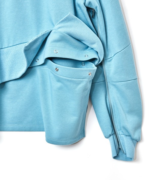 AULA AILA（アウラアイラ）の「2WAYパイピングプルオーバー（スウェット・レディース・ブラック/オフホワイト/ブルー・0）」の13枚目の写真