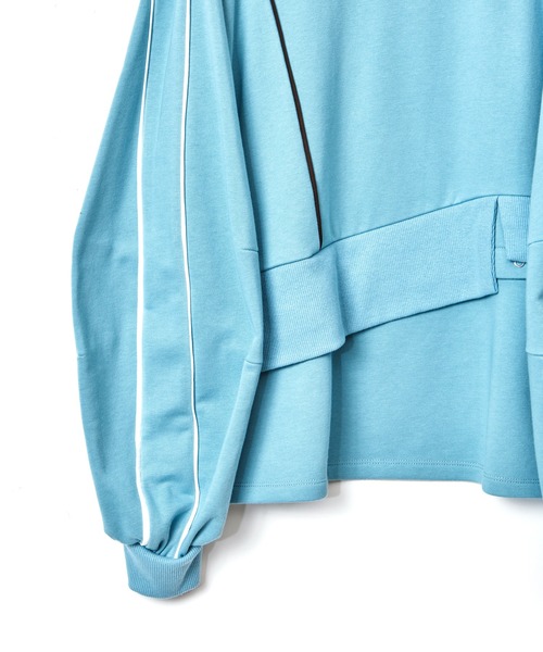 AULA AILA（アウラアイラ）の「2WAYパイピングプルオーバー（スウェット・レディース・ブラック/オフホワイト/ブルー・0）」の12枚目の写真