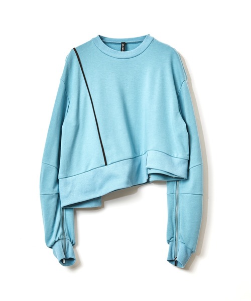 AULA AILA（アウラアイラ）の「2WAYパイピングプルオーバー（スウェット・レディース・ブラック/オフホワイト/ブルー・0）」の9枚目の写真