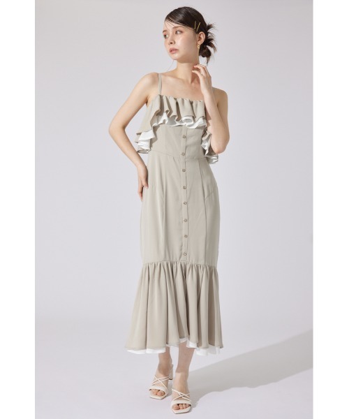 rienda（リエンダ）の「バイカラーオフショルマーメイドワンピース 夏服（ワンピース・レディース・ベージュ/ピンク/ブラック・SMALL/MEDIUM）」の9枚目の写真