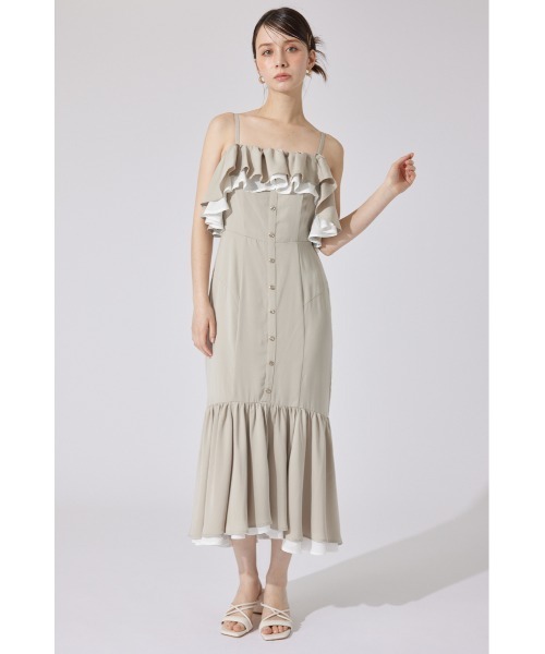 rienda（リエンダ）の「バイカラーオフショルマーメイドワンピース 夏服（ワンピース・レディース・ベージュ/ピンク/ブラック・SMALL/MEDIUM）」の8枚目の写真