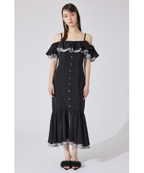 rienda（リエンダ）の「バイカラーオフショルマーメイドワンピース 夏服（ワンピース・レディース・ベージュ/ピンク/ブラック・SMALL/MEDIUM）」の19枚目の写真