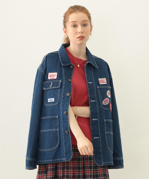 MILKFED.（ミルクフェド）の「PATCHED COVERALL JACKET（ブルゾン・レディース・オフホワイト/ブラック/ライトインディゴブルー・ONE SIZE）」の3枚目の写真