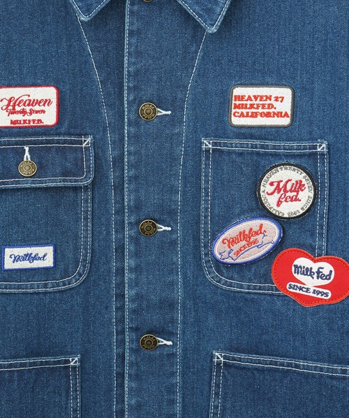 MILKFED.（ミルクフェド）の「PATCHED COVERALL JACKET（ブルゾン・レディース・オフホワイト/ブラック/ライトインディゴブルー・ONE SIZE）」の17枚目の写真