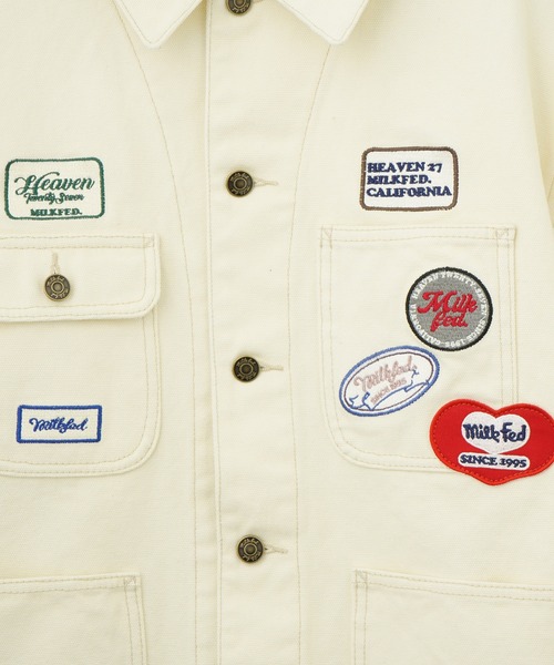 MILKFED.（ミルクフェド）の「PATCHED COVERALL JACKET（ブルゾン・レディース・オフホワイト/ブラック/ライトインディゴブルー・ONE SIZE）」の22枚目の写真