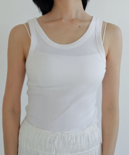 mina.t 専用ANUKE Layered Rib Tops ホワイト anuke SALE ANUKE (アンヌーク）Layered Rib Tops 即納