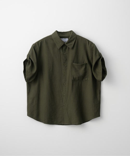 THE CLE（ザクレ）の「SHEER SLUB SHIRT / シアースラブシャツ【シアー】【スラブ】 シャツ トップス メンズ（シャツ/ブラウス・メンズ・カーキ/ブラック・LARGE/MEDIUM/SMALL）」の6枚目の写真