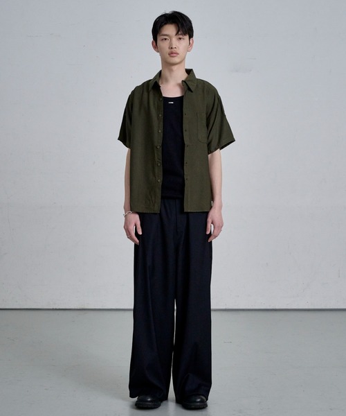 THE CLE（ザクレ）の「SHEER SLUB SHIRT / シアースラブシャツ【シアー】【スラブ】 シャツ トップス メンズ（シャツ/ブラウス・メンズ・カーキ/ブラック・LARGE/MEDIUM/SMALL）」の17枚目の写真